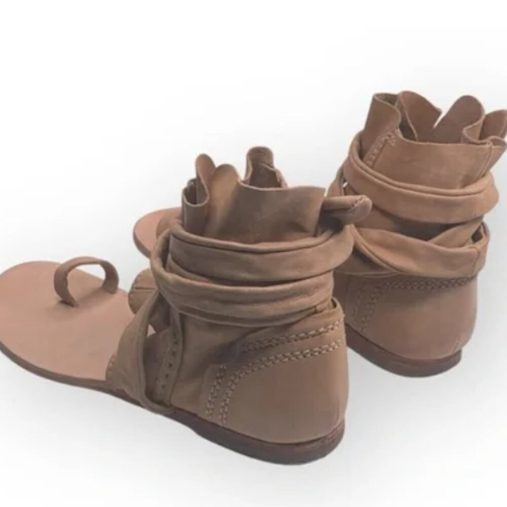 Free People Women's Black Delaney Leather Wrap Boot Sandals - Picture 3 of 9